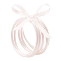 Set di braccialetti in silicone bianco glitterato con fiocco decorativo in raso - Set di braccialetti glitter bianco con fiocco (30025)