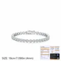 4mm moissaniet bubble tennis armband in S925 sterling zilver, 18cm lengte voor dames - 4mm Bubbelarmband (MSB0212) / 18cm (Met GRA-certificaat)