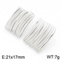 Boucles d'oreilles cœur argenté texturé en acier inoxydable pour femme, 21x17mm - Style A Acier(KE113731-KFC)