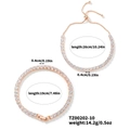 Détails de deux bracelets tennis en or rose avec zircons blancs et dimensions précises - Ensemble de 2 Chaînes Tennis / Or Rose / Zircone Blanche