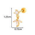 Goldener Herz-Knorpel-Ohrstecker mit Zirkonia-Inlay und Größenmarkierungen für Damen - Cluster-Stil(2605-4#) / Gold