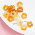 Amber and yellow 19mm acrylic flower charms for DIY handmade jewelry and hair accessories - 14mm / 9# Transparent Dyeing (kp6522)