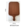 Ebony wood cutting board for baby food with handle, 42x23.5cm dimensions shown - Square Board with Round Handle 42*23.5*2cm