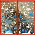 Watercolor Christmas window clings with reindeer, snowflakes and Merry Christmas text - 5-Pack Combination BQ403+407+413+422+424