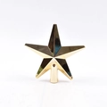 Gouden kunststof kerstboomster met glanzende metallic afwerking en houder - Glanzende Boomtop Ster / Glanzend Goud