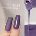 Lilac purple gel nail polish F112 showing matte and glossy finish effects - F112 Lilac