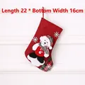 Red knitted Christmas stocking with 3D white bear and plaid scarf, size 22cm x 16cm - Burlap Stocking [Medium] Bear