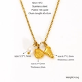 Detail of 18K gold-plated stainless steel necklace with pearl, shell, and conch charms - Shell Conch Pearl Style (ZN1972G)