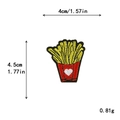 Cute french fries embroidery patch with red heart box and yellow fries for DIY decor - GZ-4671 (With Adhesive)