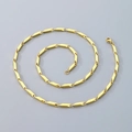Polished golden stainless steel hex-link chain necklace with a lobster clasp closure - Gold Necklace (KN288352-Z)