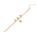 Gold double-layer star necklace with turquoise pendant and colorful beaded accents - Tree of Life Layered Bracelet