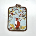 Thickened cotton kitchen insulation mat with fox and owl autumn forest print design - Fox
