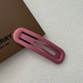 Minimalist matte pink BB hair clip with hollow oval design for women hair styling - Frosted Snap Clip-Rose Pink