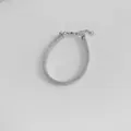 Silver stainless steel snake chain bracelet set with lobster clasp and adjustable link - Silver Snake Chain (SBP603)