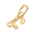 Elegante anello a fiocco dorato con micro-pavé di zirconi e finitura in metallo - Stile CE00825YH / Oro