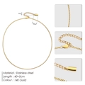 Klassieke 14K vergulde roestvrijstalen box ketting met karabijnsluiting en verlengstuk - 40+5cm / Goud