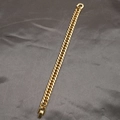 Bracciale a catena cubana dorata in acciaio inossidabile per uomo e donna su seta grigia - Oro 10mm