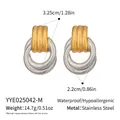 Specificaties van afmetingen en gewicht voor tweekleurige roestvrijstalen oorbellen - Goud en Zilver Tweekleurige Stijl (YYE025042-M)
