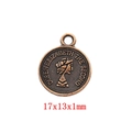 Macro view of vintage bronze Elizabeth II coin pendant with embossed portrait detail - Antique Red Copper