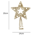 20x14cm gold glitter hollow star tree topper with spiral base for Christmas trees - Style A Hollow Star / Gold