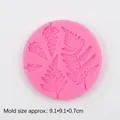 Stampo tondo in silicone rosa con venature di foglie di felce da 8cm per decorazioni - 2# Foglia di Felce / Rosa