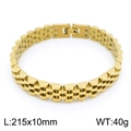Minimalist punk style stainless steel watch band chain bracelet in a golden finish - 10mm / Gold