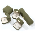 Elegant olive green velvet octagonal jewelry gift box set for rings and necklaces - Dark Green