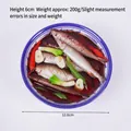 Modelo realista 1:1 de pescado estofado en un cuenco floral azul para vitrina de restaurante - Pez
