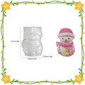 DIY snowman silicone mold for Christmas resin craft with pink scarf finish - Christmas Star Snowman