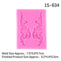 Pink silicone relief mold for fondant featuring symmetrical scrollwork design - Style 2 Butterfly Wings / Pink