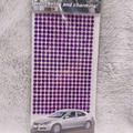 Single pack of 3mm round purple acrylic rhinestone stickers for DIY craft and car decor - 5mm / Deep purple