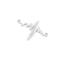 Connettore per ciondolo ECG battito cardiaco in acciaio lucido su sfondo bianco puro - 24.6*35.3mm / Oro rosa