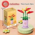 Κιτ με τουβλάκια Anthurium 29 τεμαχίων σε μωβ βάση για διακόσμηση του σπιτιού - 8814-03 Ανθούριο / 29 τεμ/Σε κουτί