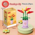 Anthurium building block plant with 29 pieces on a purple base for home decor - 8814-03 Anthurium / 29pcs/Boxed