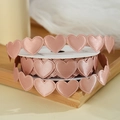 Dusty pink heart-shaped satin ribbon roll for gift wrapping and floral arrangements - 1.5CM Width/9M Roll / Lotus root pink