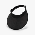 Visiera parasole nera intrecciata da donna con logo G in metallo e design traspirante - Regolabile / Nero (22H023)