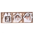 Three-piece laser-cut wooden Christmas ornaments set with reindeer and gingerbread motifs - Style C 9pcs/box