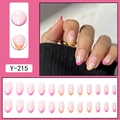 Unghie finte gradient francesi con motivi a fiori bianchi e punte arancione e rosa - Stile Francese Floreale Arancione Rosa (Y-215)