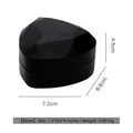 Elegant black heart shaped jewelry box with multi-faceted design, size 7.2x6.6x4.5cm - Ring Box (7.2*6.6*4.5cm) / Black