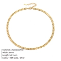 Κομψό χρυσό ατσάλινο κολιέ Cuban link 6mm για γυναίκες, μήκος 42+5cm, υψηλής ποιότητας - 6mm-42+5cm / Χρυσό