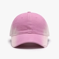 Distressed cotton baseball cap with pink and light purple gradient finish for women - Plum Pink
