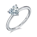 Macro detail of S925 hallmark and D1.0ct engraving on heart moissanite ring band - Heart