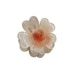Sweet 4cm translucent milky white and pink flower hair claw clip with rose detail - Colorful Plum Blossom Clip / Orange