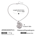 Collier chaîne serpent argentée en acier inoxydable avec pendentif conque et spécifications - Argent (JDNW2403070-S)