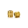 Golden stainless steel cylindrical bead with diagonal texture for DIY jewelry making - 10X10X5.1mm Diagonal Stripe Barrel / Gold
