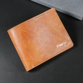 Portefeuille pour hommes marron en similicuir texturé avec détail du logo Pieru - Marron