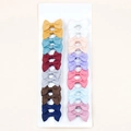 24-piece set of colorful grosgrain ribbon bow hair clips on white display card - Multicolor 24Pcs Set