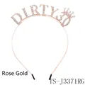 Diadema de oro rosa con pedrería Dirty 30 y corona para fiesta de 30 cumpleaños - Oro Rosa-DIRTY 30