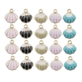 Set of 20 colorful shell-shaped alloy enamel pendants for DIY beach jewelry making - 20Pcs Multi-color Shell Set