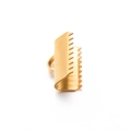 Golden stainless steel crimp end clasp for DIY jewelry cord and ribbon connectors - 13mm / Gold